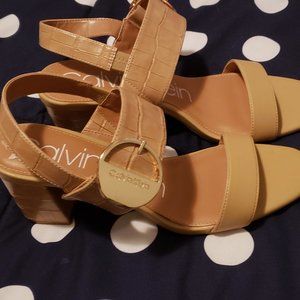 Tan Dressy Sandals - 8 (Calvin Klein)